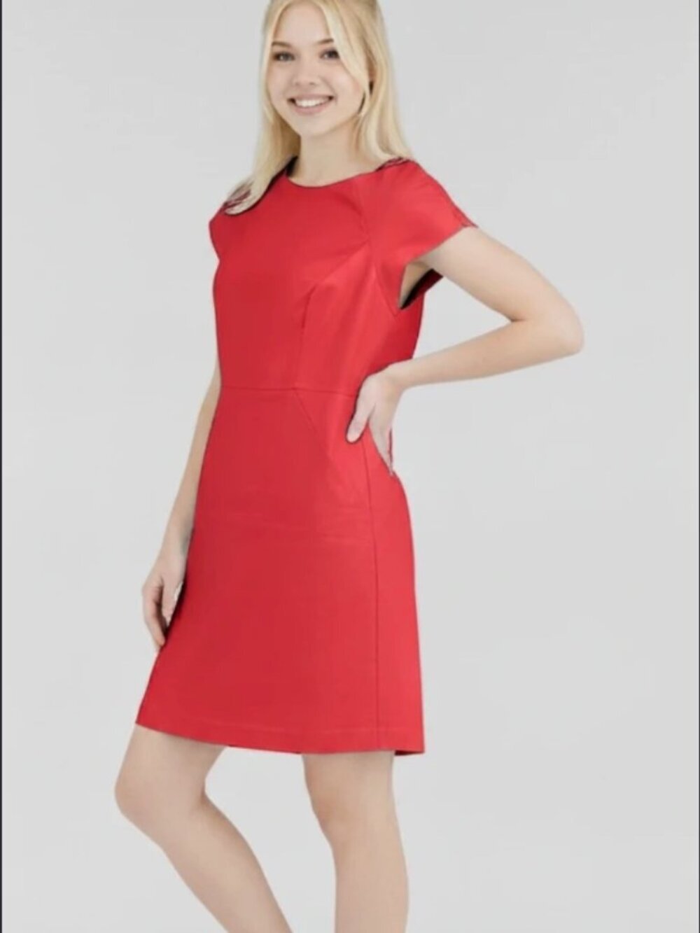 J.Crew Hot Pink Textured Cotton Cap Sleeve Sheath Dress Size 6 Wedding Guest